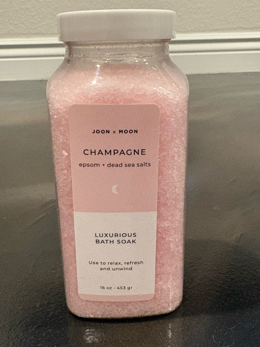 JOON x MOON Pink Champagne Luxurious Bath Soak Relax Refresh Unwind 16 oz.